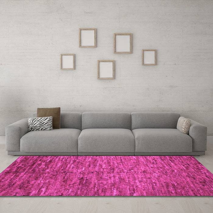 Machine Washable Abstract Pink Contemporary Rug in a Living Room, wshcon1233pnk