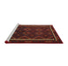 Serging Thickness of Machine Washable Contemporary Dark Brown Rug, wshcon1234