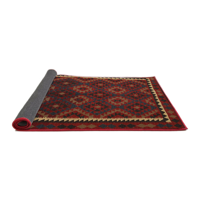 Thickness of Contemporary Dark Brown Oriental Rug, con1234