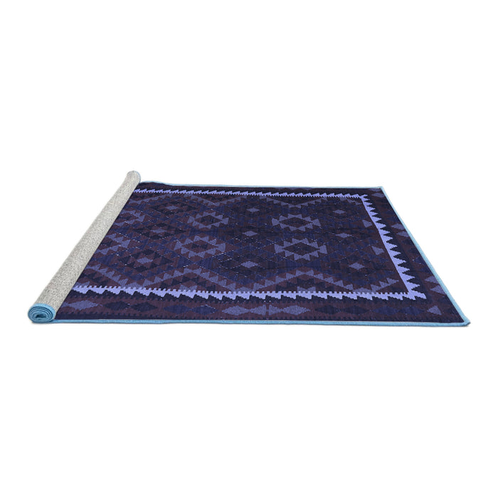 Sideview of Machine Washable Oriental Blue Traditional Rug, wshcon1234blu