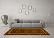 Machine Washable Oriental Yellow Traditional Rug in a Living Room, wshcon1234yw