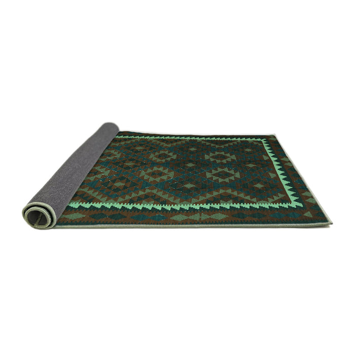 Sideview of Oriental Turquoise Traditional Rug, con1234turq