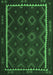 Machine Washable Oriental Emerald Green Traditional Area Rugs, wshcon1234emgrn