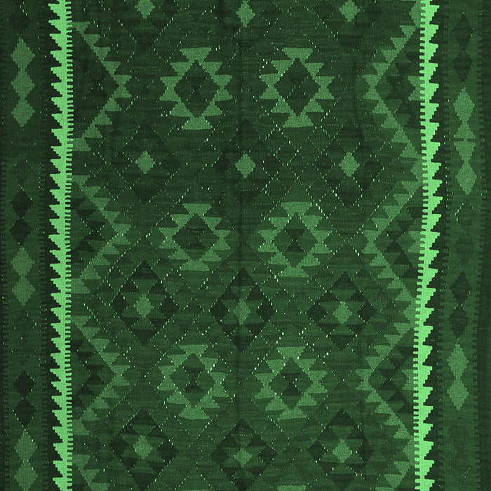 Machine Washable Oriental Emerald Green Traditional Area Rugs, wshcon1234emgrn