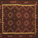 Square Machine Washable Oriental Brown Traditional Rug, wshcon1234brn