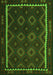 Serging Thickness of Machine Washable Oriental Green Traditional Area Rugs, wshcon1234grn