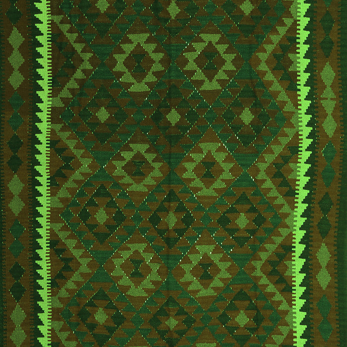 Serging Thickness of Machine Washable Oriental Green Traditional Area Rugs, wshcon1234grn