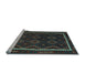 Sideview of Machine Washable Oriental Light Blue Traditional Rug, wshcon1234lblu