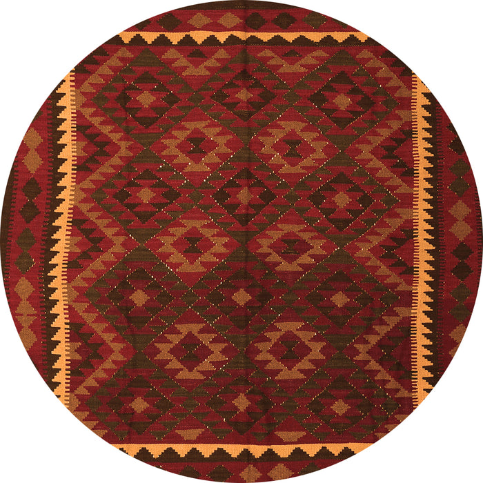 Square Oriental Orange Traditional Rug, con1234org