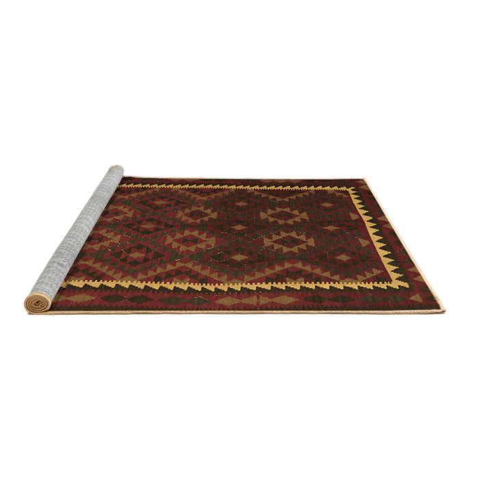 Sideview of Machine Washable Oriental Brown Traditional Rug, wshcon1234brn
