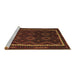 Sideview of Machine Washable Oriental Brown Traditional Rug, wshcon1234brn