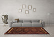 Machine Washable Oriental Brown Traditional Rug in a Living Room,, wshcon1234brn