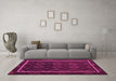 Machine Washable Oriental Pink Traditional Rug in a Living Room, wshcon1234pnk