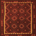 Round Machine Washable Oriental Orange Traditional Area Rugs, wshcon1234org