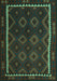 Machine Washable Oriental Turquoise Traditional Area Rugs, wshcon1234turq