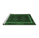 Sideview of Machine Washable Oriental Emerald Green Traditional Area Rugs, wshcon1234emgrn