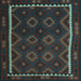 Square Oriental Light Blue Traditional Rug, con1234lblu