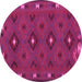 Round Southwestern Pink Country Rug, con1235pnk