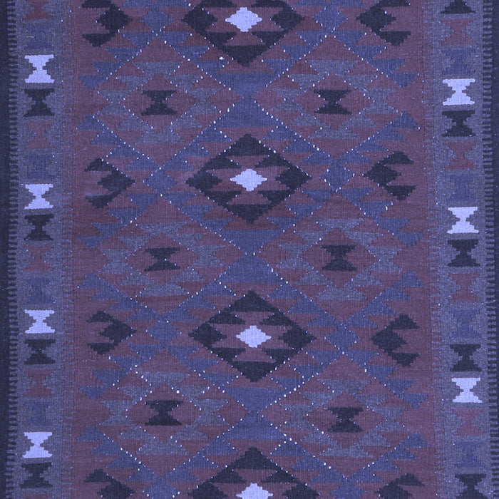 Machine Washable Southwestern Blue Country Rug, wshcon1235blu