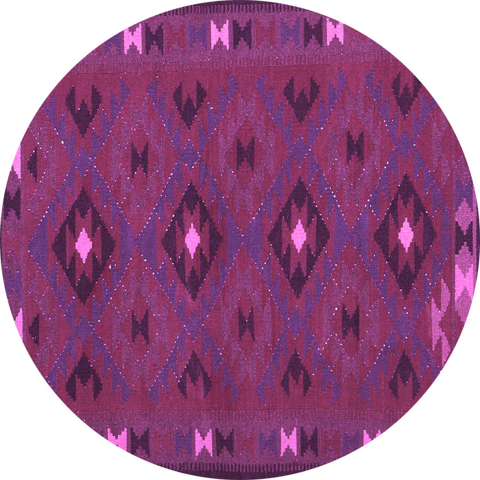 Round Southwestern Purple Country Rug, con1235pur