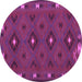 Round Southwestern Purple Country Rug, con1235pur