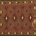 Square Southwestern Brown Country Rug, con1235brn