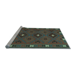 Sideview of Machine Washable Southwestern Light Blue Country Rug, wshcon1235lblu