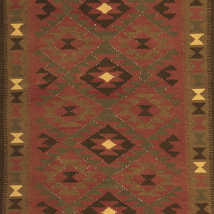 Machine Washable Southwestern Brown Country Rug, wshcon1235brn