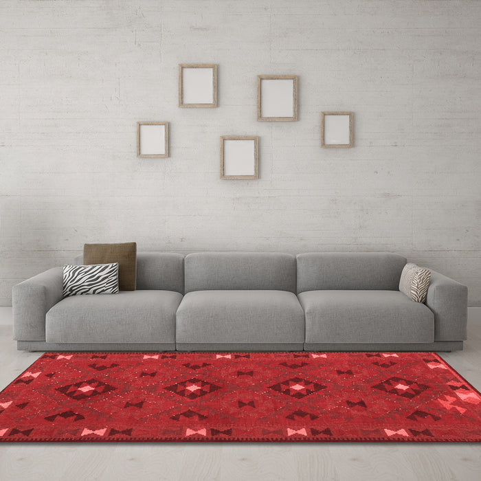 Country Red Washable Rugs