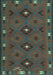 Southwestern Light Blue Country Rug, con1235lblu