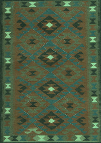 Southwestern Turquoise Country Rug, con1235turq