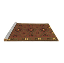 Sideview of Machine Washable Southwestern Brown Country Rug, wshcon1235brn