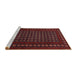 Serging Thickness of Machine Washable Contemporary Sepia Brown Rug, wshcon1236