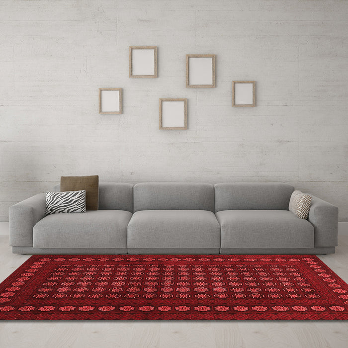 Contemporary Red Washable Rugs