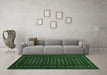 Machine Washable Abstract Emerald Green Contemporary Area Rugs in a Living Room,, wshcon1236emgrn