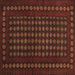 Square Abstract Brown Contemporary Rug, con1236brn