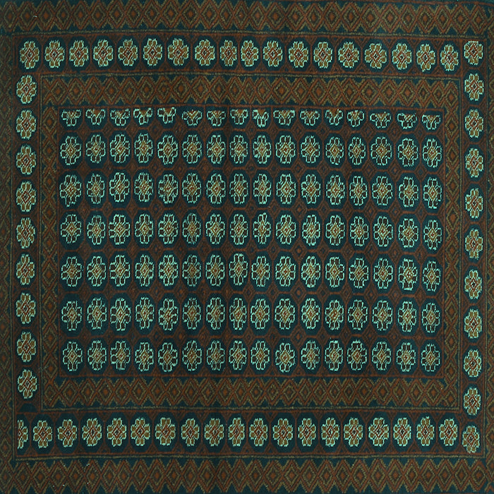 Square Abstract Turquoise Contemporary Rug, con1236turq