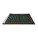 Sideview of Machine Washable Abstract Turquoise Contemporary Area Rugs, wshcon1236turq