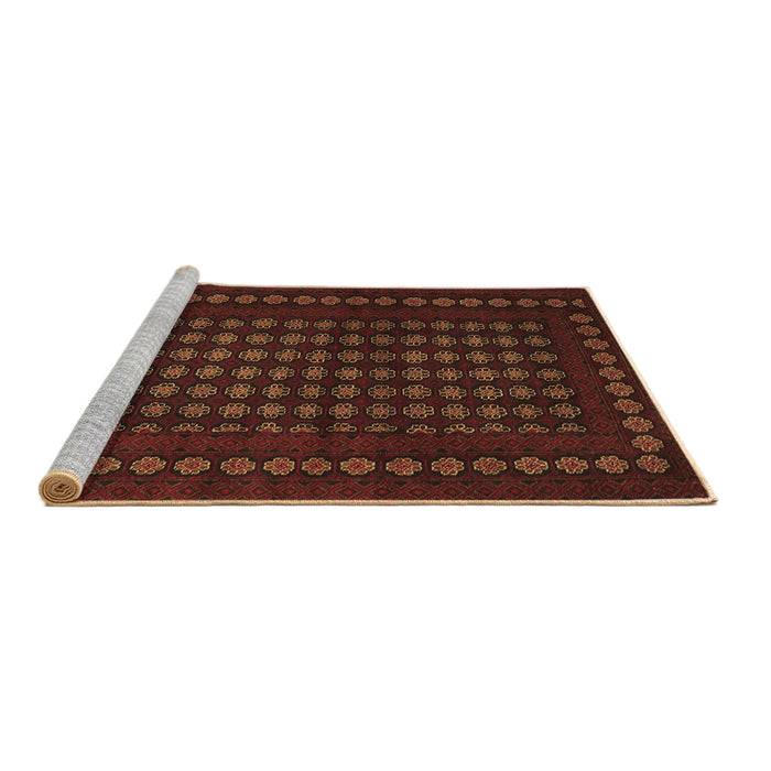 Sideview of Machine Washable Abstract Brown Contemporary Rug, wshcon1236brn
