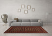 Machine Washable Abstract Brown Contemporary Rug in a Living Room,, wshcon1236brn