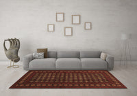 Machine Washable Abstract Brown Contemporary Rug, wshcon1236brn