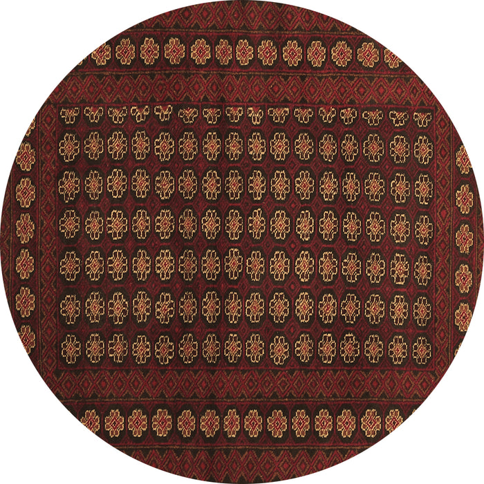 Round Abstract Brown Contemporary Rug, con1236brn