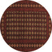 Round Abstract Brown Contemporary Rug, con1236brn