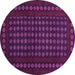 Round Abstract Purple Contemporary Rug, con1236pur