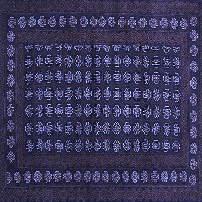 Square Abstract Blue Contemporary Rug, con1236blu