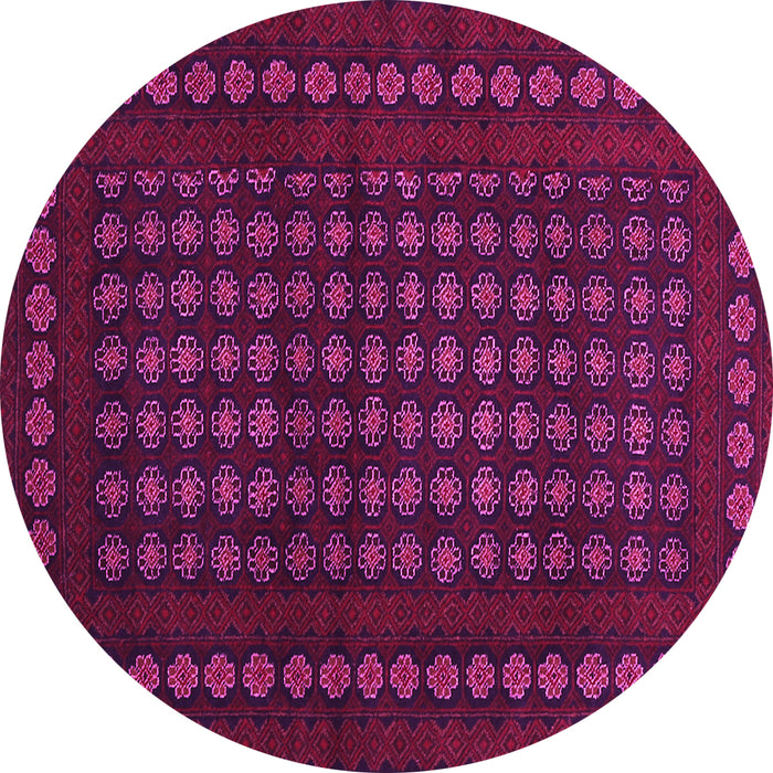 Round Machine Washable Abstract Pink Contemporary Rug, wshcon1236pnk
