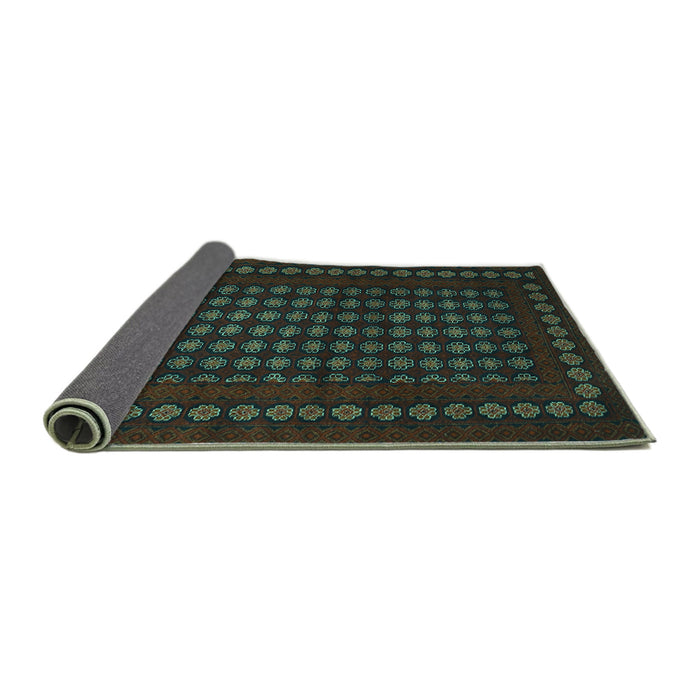 Sideview of Abstract Turquoise Contemporary Rug, con1236turq
