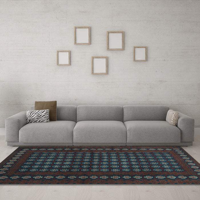 Machine Washable Abstract Light Blue Contemporary Rug in a Living Room, wshcon1236lblu