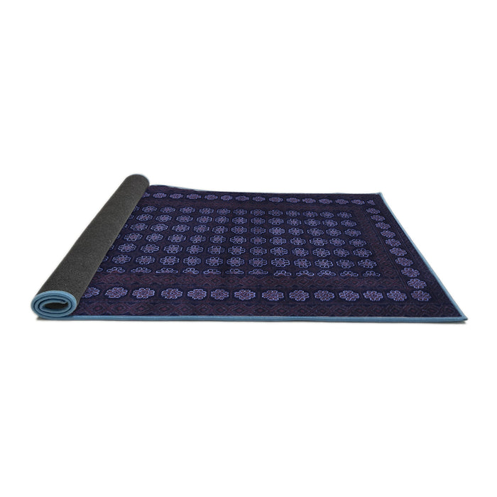 Sideview of Abstract Blue Contemporary Rug, con1236blu