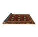 Thickness of Contemporary Saddle Brown Oriental Rug, con1237